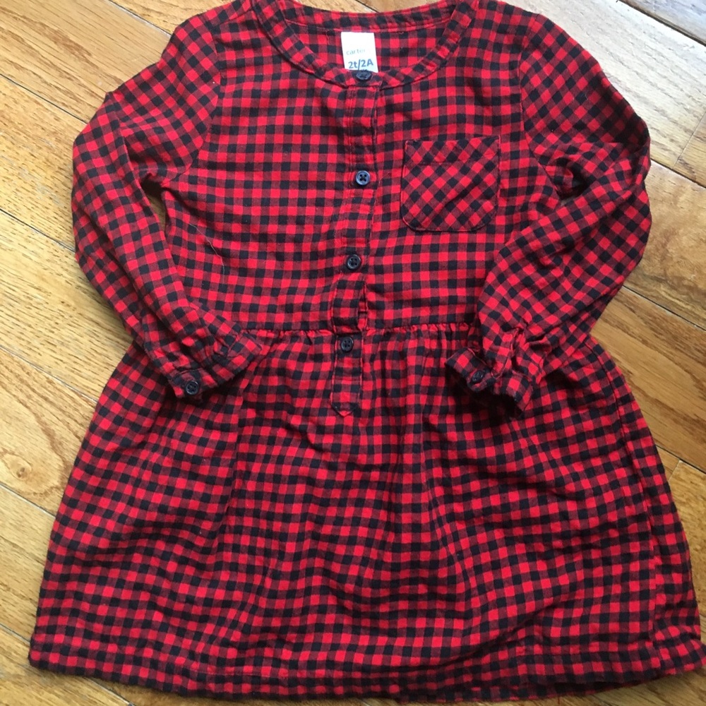 Carter’s Red & Black Checked Dress